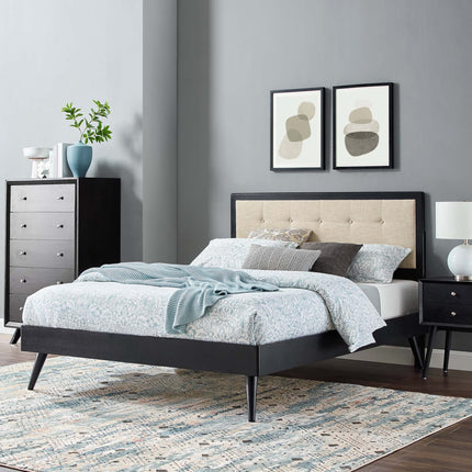 Modway MOD-6638 Willow Wood King Platform Bed With Splayed Legs Modway