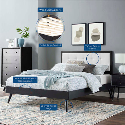 Modway MOD-6638 Willow Wood King Platform Bed With Splayed Legs Modway