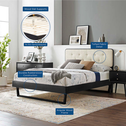 Modway MOD-6643 Bridgette Wood Full Platform Bed With Angular Frame Modway