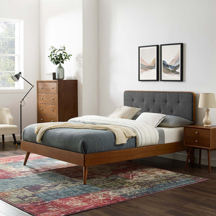 Modway MOD-6646 Bridgette Wood Full Platform Bed With Splayed Legs Modway