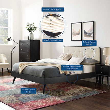 Modway MOD-6647 Bridgette Wood King Platform Bed With Splayed Legs Modway