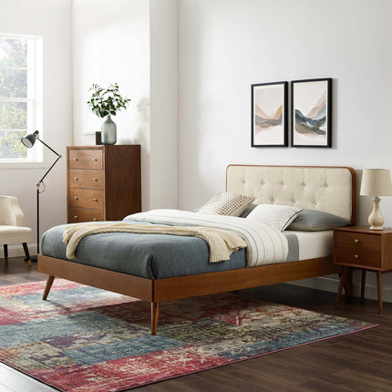 Modway MOD-6647 Bridgette Wood King Platform Bed With Splayed Legs Modway