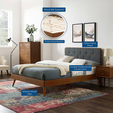 Modway MOD-6648 Bridgette Wood Twin Platform Bed With Splayed Legs Modway