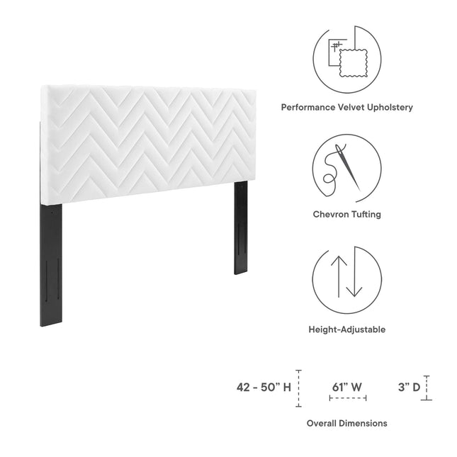 Modway MOD-6659 Mercy Chevron Tufted Performance Velvet Full/Queen Headboard Modway
