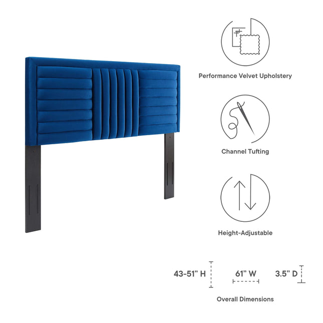 Modway MOD-6665 Believe Channel Tufted Performance Velvet Full/Queen Headboard Modway