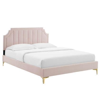 Modway MOD-6712 Sienna Performance Velvet Queen Platform Bed - Plaza Home Decor