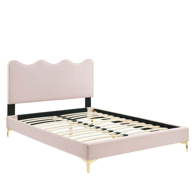 Modway MOD-6727 Current Performance Velvet Twin Platform Bed Modway