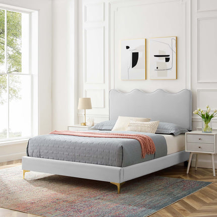 Modway MOD-6730 Current Performance Velvet Full Platform Bed Modway