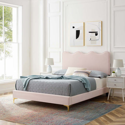 Modway MOD-6730 Current Performance Velvet Full Platform Bed Modway