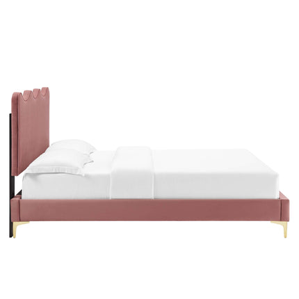 Modway MOD-6733 Current Performance Velvet Queen Platform Bed Modway