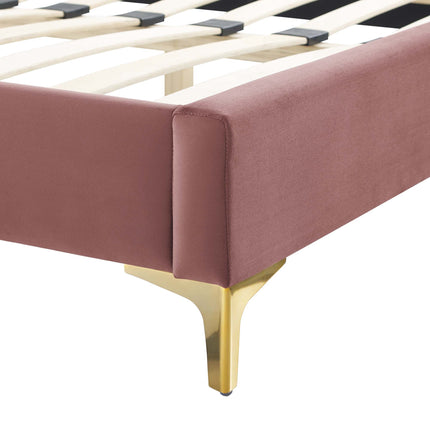 Modway MOD-6733 Current Performance Velvet Queen Platform Bed Modway