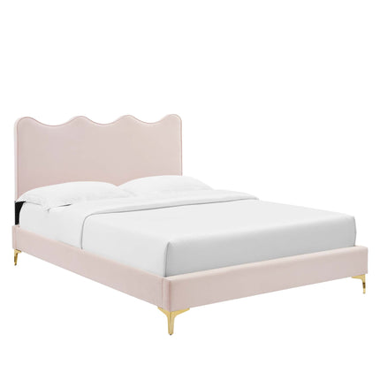 Modway MOD-6733 Current Performance Velvet Queen Platform Bed Modway