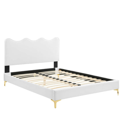 Modway MOD-6733 Current Performance Velvet Queen Platform Bed Modway