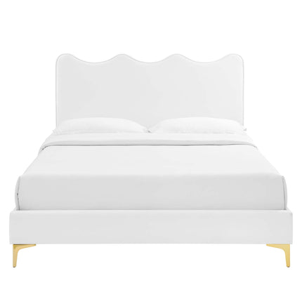 Modway MOD-6733 Current Performance Velvet Queen Platform Bed Modway