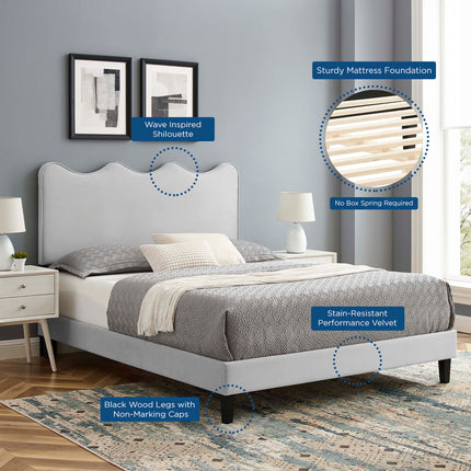 Modway MOD-6738 Current Performance Velvet King Platform Bed Modway
