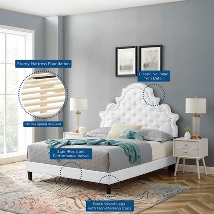 Modway MOD-6756 Gwyneth Tufted Performance Velvet Twin Platform Bed Modway