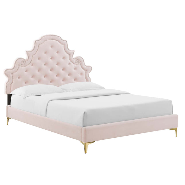 Modway MOD-6757 Gwyneth Tufted Performance Velvet Full Platform Bed Modway