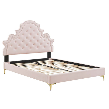 Modway MOD-6757 Gwyneth Tufted Performance Velvet Full Platform Bed Modway