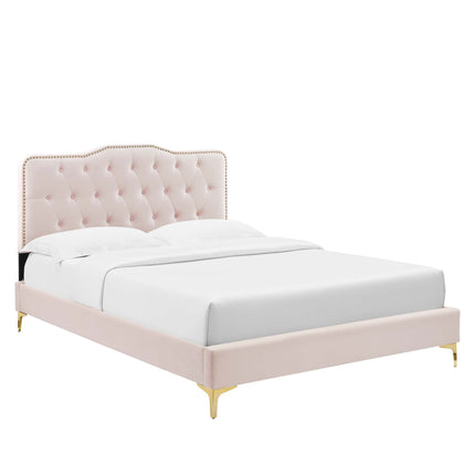 Modway MOD-6778 Amber Tufted Performance Velvet Twin Platform Bed Modway