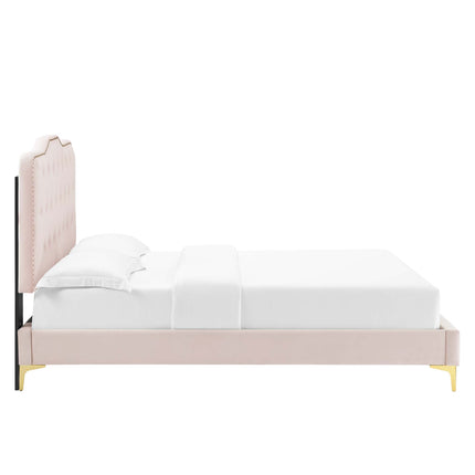 Modway MOD-6778 Amber Tufted Performance Velvet Twin Platform Bed Modway