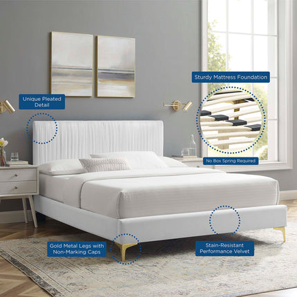 Modway MOD-6868 Peyton Performance Velvet Full Platform Bed Modway