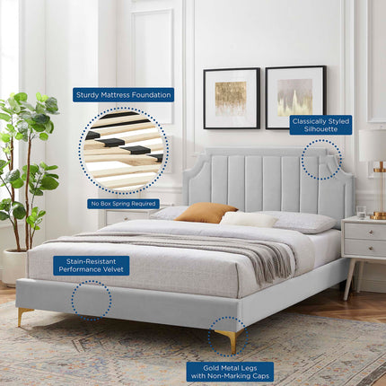 Modway MOD-6912 Sienna Performance Velvet Full Platform Bed - Plaza Home Decor