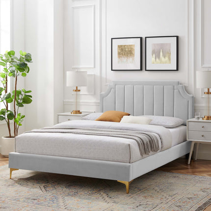 Modway MOD-6912 Sienna Performance Velvet Full Platform Bed - Plaza Home Decor