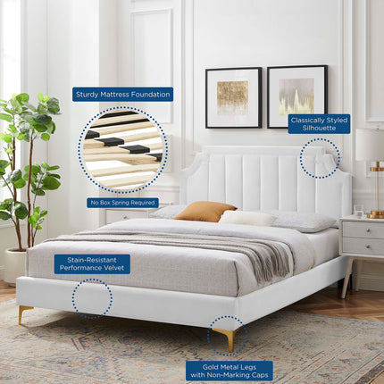 Modway MOD-6912 Sienna Performance Velvet Full Platform Bed - Plaza Home Decor