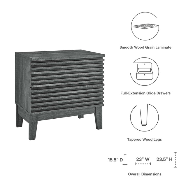 Modway MOD-6964 Render Two-Drawer Nightstand Modway