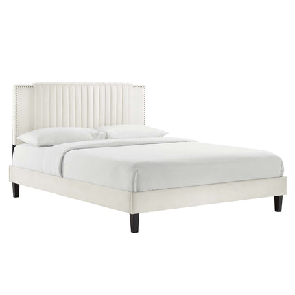Modway MOD-6990 Zahra Channel Tufted Performance Velvet Twin Platform Bed Modway