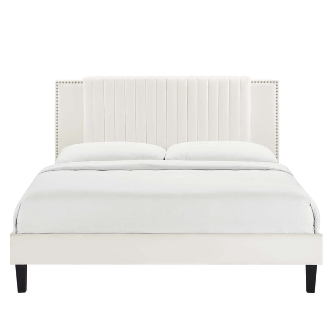 Modway MOD-6990 Zahra Channel Tufted Performance Velvet Twin Platform Bed Modway