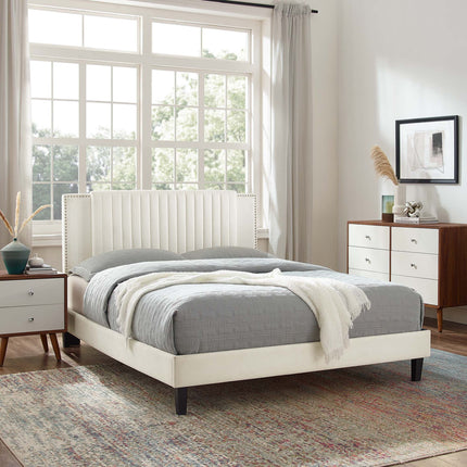 Modway MOD-6990 Zahra Channel Tufted Performance Velvet Twin Platform Bed Modway