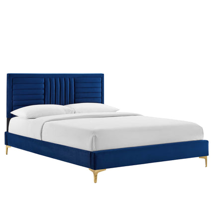 Modway MOD-6995 Sofia Channel Tufted Performance Velvet Full Platform Bed - Plaza Home Decor