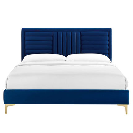 Modway MOD-6995 Sofia Channel Tufted Performance Velvet Full Platform Bed - Plaza Home Decor