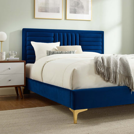 Modway MOD-6995 Sofia Channel Tufted Performance Velvet Full Platform Bed - Plaza Home Decor