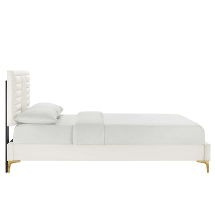 Modway MOD-6995 Sofia Channel Tufted Performance Velvet Full Platform Bed - Plaza Home Decor