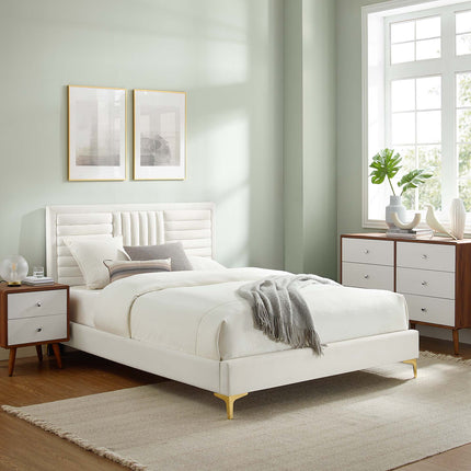 Modway MOD-6995 Sofia Channel Tufted Performance Velvet Full Platform Bed - Plaza Home Decor