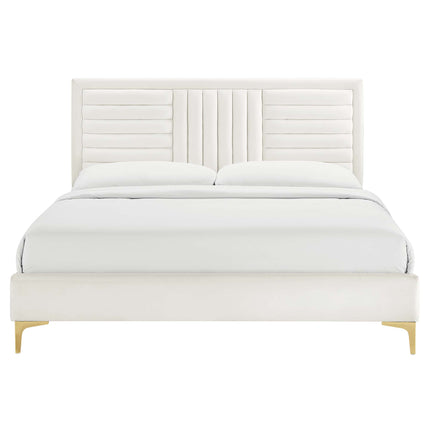 Modway MOD-7007 Sofia Channel Tufted Performance Velvet King Platform Bed - Plaza Home Decor