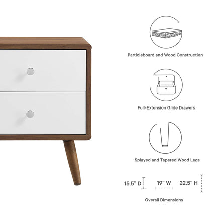 Modway MOD-7017 Transmit 2-Drawer Nightstand Modway