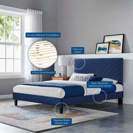 Modway MOD-7038 Roxanne Performance Velvet Full Platform Bed Modway