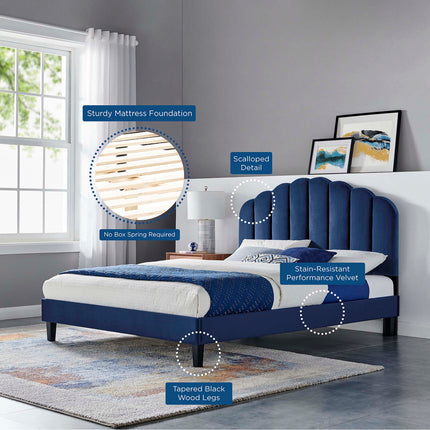 Modway MOD-7039 Daisy Performance Velvet Full Platform Bed Modway