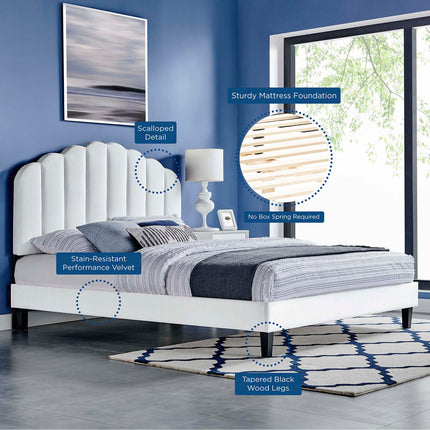 Modway MOD-7039 Daisy Performance Velvet Full Platform Bed Modway