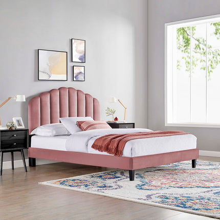 Modway MOD-7043 Daisy Performance Velvet Twin Platform Bed Modway
