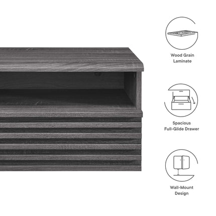 Modway MOD-7058 Render Wall-Mount Nightstand Modway