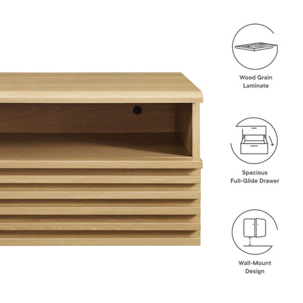 Modway MOD-7058 Render Wall-Mount Nightstand Modway