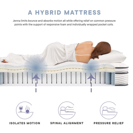 Modway MOD-7089 Jenna 12" Innerspring and Foam Queen Mattress Modway