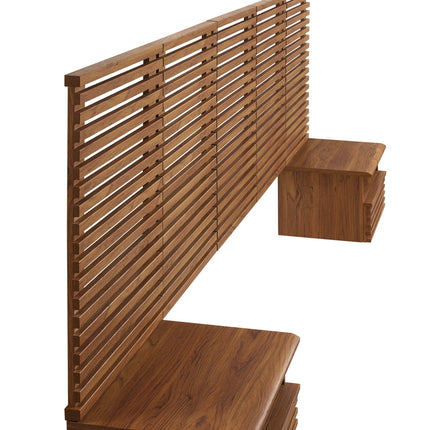 Modway MOD-7116 Render Wall Mount Queen Headboard and Modern Nightstands Modway