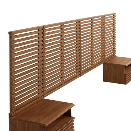 Modway MOD-7117 Render Wall Mount King Headboard and Modern Nightstands Modway