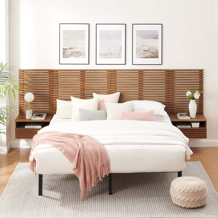 Modway MOD-7117 Render Wall Mount King Headboard and Modern Nightstands Modway