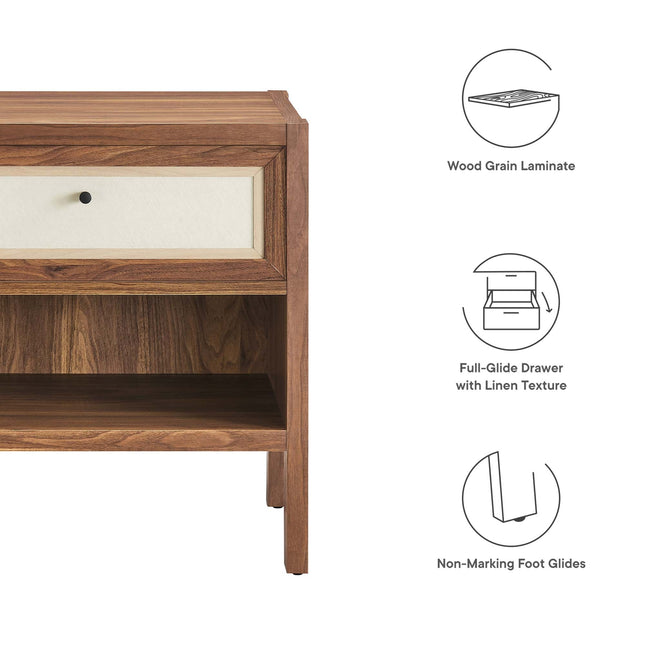 Modway MOD-7118 Capri Wood Grain Nightstand Modway